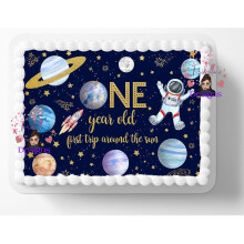 Ulkoavaruusastronautti Syötävä kakunkoriste 1. syntymäpäivä