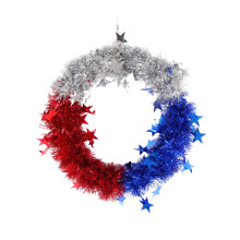 Couronne de bienvenue patriotique en métal, décoration drapeau américain