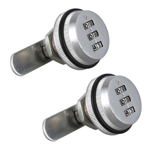 2X Alloy Code Combination Cam lock Keyless Post Mail Box Cabinet RV 3 Dial silver