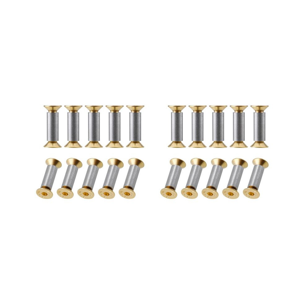20 Packs Knife Handle Screws Rivets Bolts Fasteners, Gold Hex Flat Screws, Knives Maker Screws 4713096859457