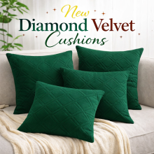 (Pack of 4, Emerald) Diamond Embossed Velvet Cushions with Filling | Luxury Soft Throw Cushions for Sofa Bed & Living Room