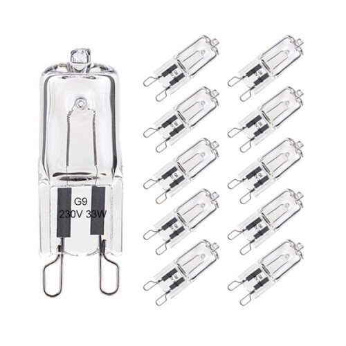 Bec halogen G9, 33W, alb cald, 230V, pachet de 10