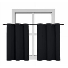 Blackout Curtain Panel 28" W x 36" L, Black, Grommet Top