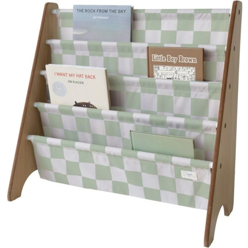 3 Sprouts - Bibliothèque enfant damier vert - ELEMENTS FOR KIDS