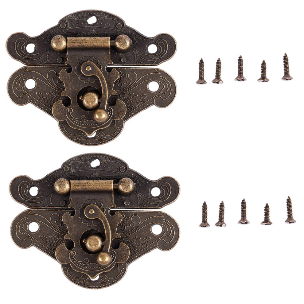 2X Antique Retro Vintage Decorative Wooden Jewelry Box Hasp Pad Chest Lock Size:medium 6033017085917