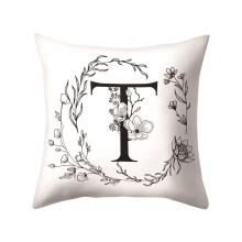 Kussensloop van polyester met letterpatroon, 45x45 cm