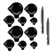 10PCS 5 Sizes Plastic Weighing Powder Pan with Scoop, Digital Scale Pan Tray Weighing Dish , Electronic Scale Tray