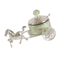 Elegant Alloy Carriage Kitchen Storage Jar For Spices-Green