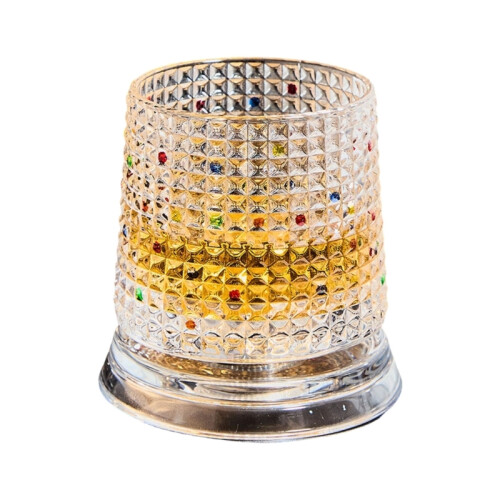 Hand Painted Rotating Whiskeys Glasses With 360 Degree-7