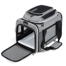 Light Weight Foldable Cats And Dog Carriers Comfortable-Grey