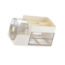 Space Saving Makeup Box With Clear Revolving Tower And-1