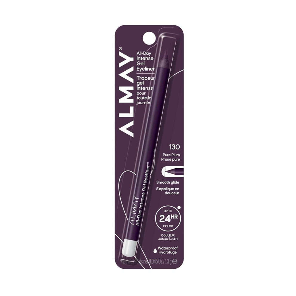Almay Not,Specified Gel Eyeliner, Waterproof, Fade-Proof Eye Makeup, Easy-To-Sharpen Liner Pencil (Packaging May Vary), 0.045 Oz (130 Pure Plum)