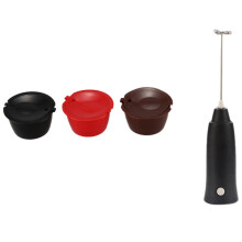 3 Pack Refillable Coffee Capsules Reusable Coffee Pods Filters with Handheld Mixer Milk Frother