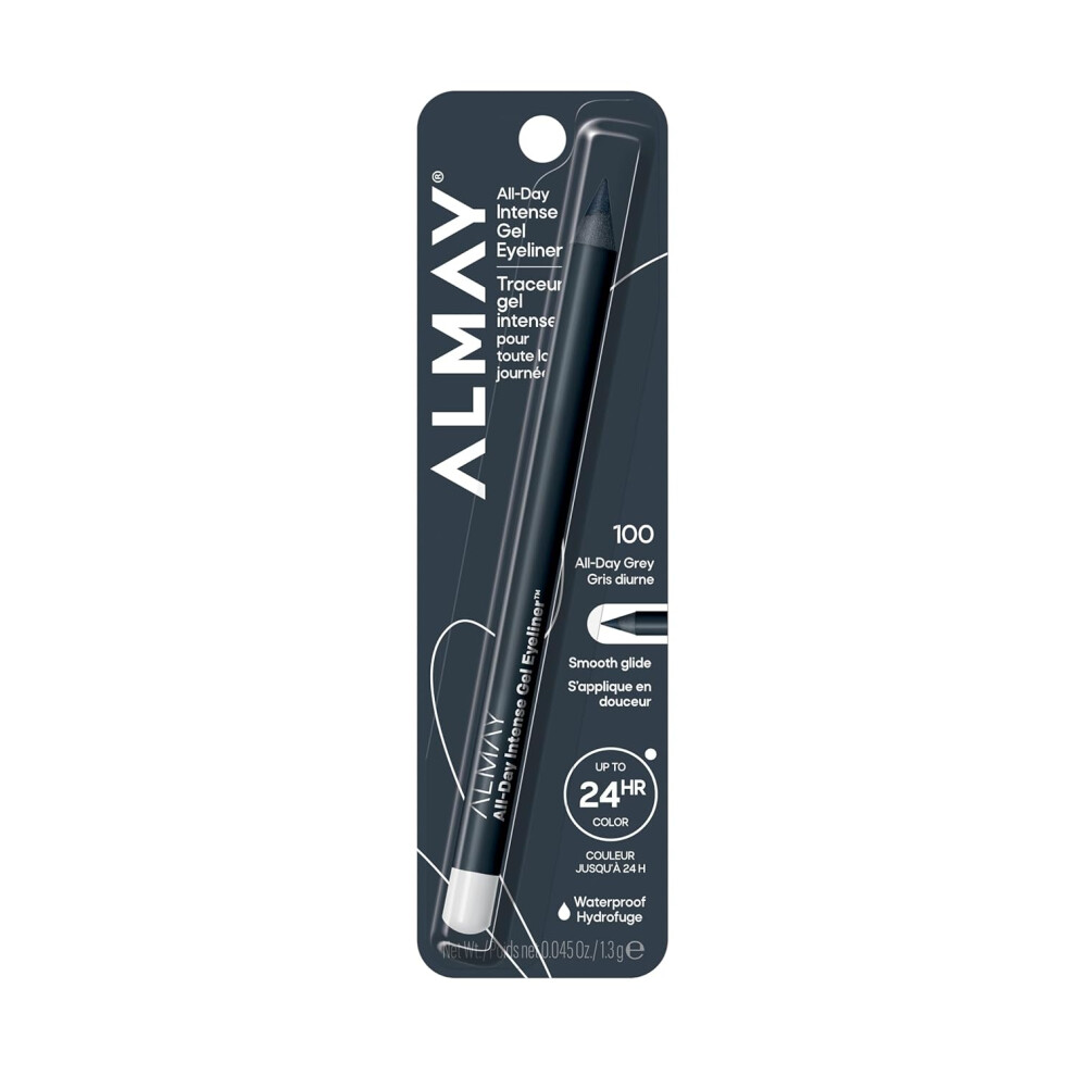 Almay Grey Gel Eyeliner, Waterproof, Fade-Proof Eye Makeup, Easy-To-Sharpen Liner Pencil 100 All-Day 0.045 Oz ( 100 All Day )
