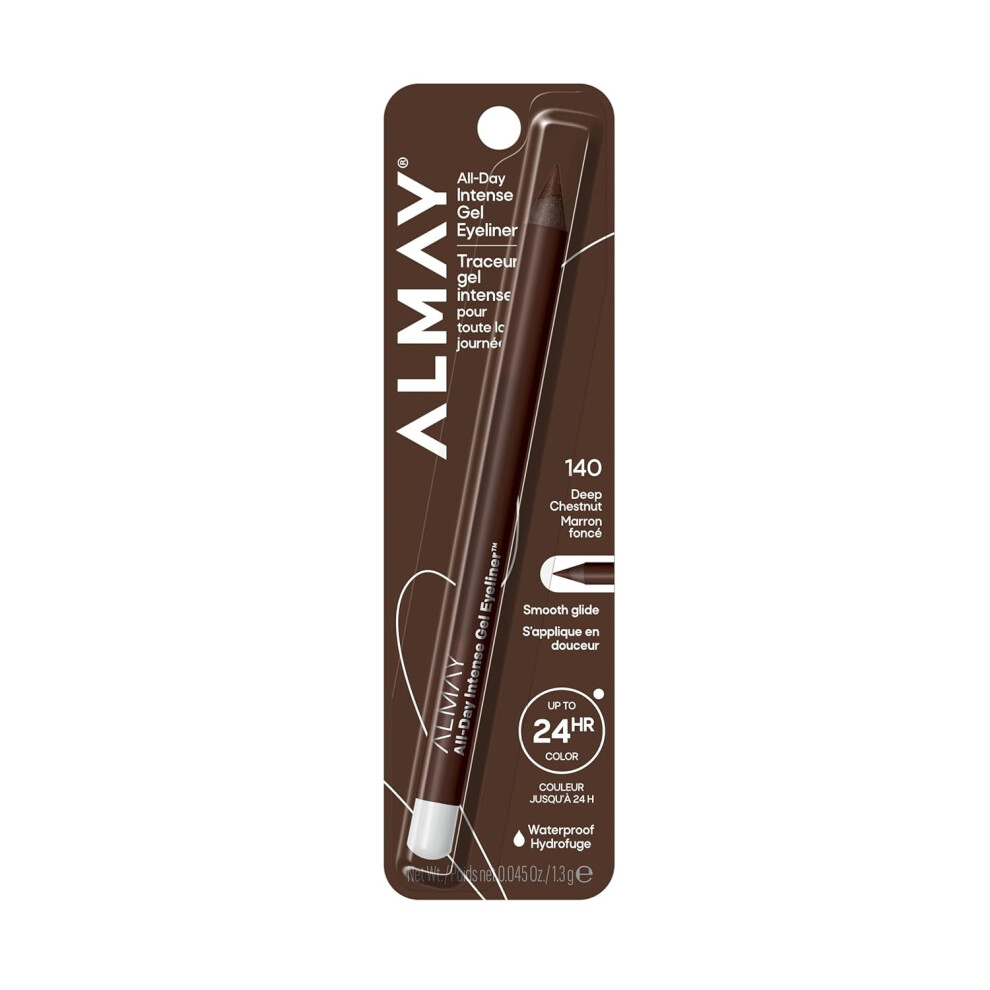 Almay Not,Specified Gel Eyeliner, Waterproof, Fade-Proof Eye Makeup, Easy-To-Sharpen Liner Pencil (Packaging May Vary), 0.045 Oz (140 Deep Chestnut)