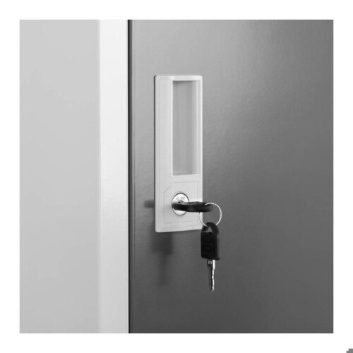 Armoire vestiaire 2 compartiments 2 etageres capacite 80 kg gris 2