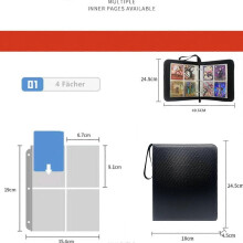Trading Card Album for Cards, 50 Pages, 400 Cards Capacity, Portable Waterproof Zipper Card Binder for Teens_P