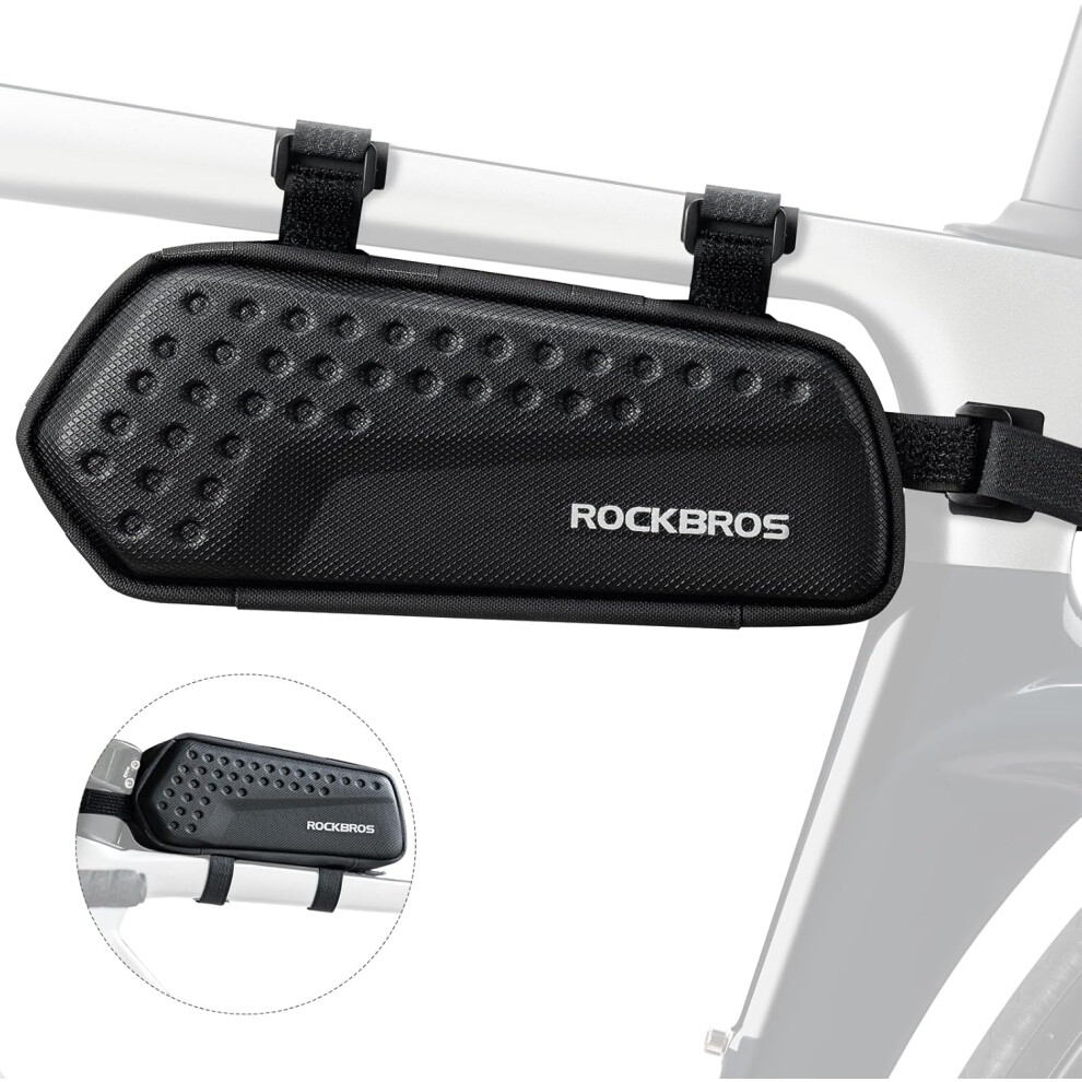 Photos - Bike Bag Rockbros Bike Frame Bag Handlebar Bag Top Tube Bag 1.1L  for MTB Road Bike Gravel Bike Black 30120075001 