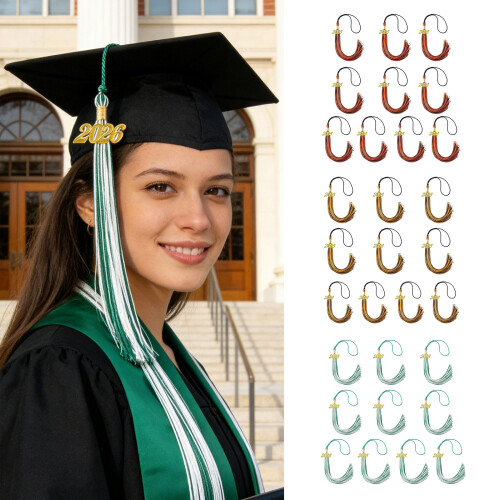 10PCS Graduation Cap Tassels Replacement for Academic-o black 2