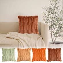 Groene gestreepte kussensloop 45x45cm met verborgen ritssluiting