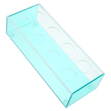 Jarrón rectangular de plástico para flores, 25 x 9,5 x 6,5 cm.