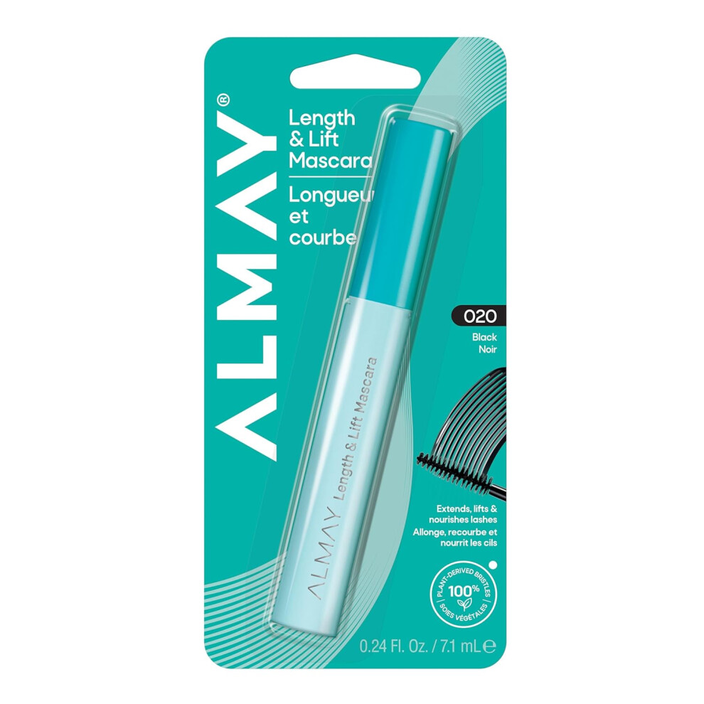 Almay Black Lengthening Mascara, Volume & Lift, Eye Makeup, Hypoallergenic And Fragrance Free (Packaging May Vary), 030 0.24 Fl Oz (Black)
