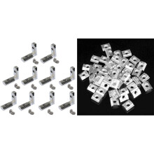 50Pcs M5 T Zin-Plated Carbon Steel T Sliding Nut with 20Pcs T Slot L-Shape Inside Corner Connector Joint Bracket