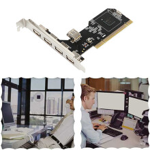 PCI to USB2.0 Expansion Card Desktop PCI to 5 USB2.0 480Mbp HUB Chip Expansion Adapter Card