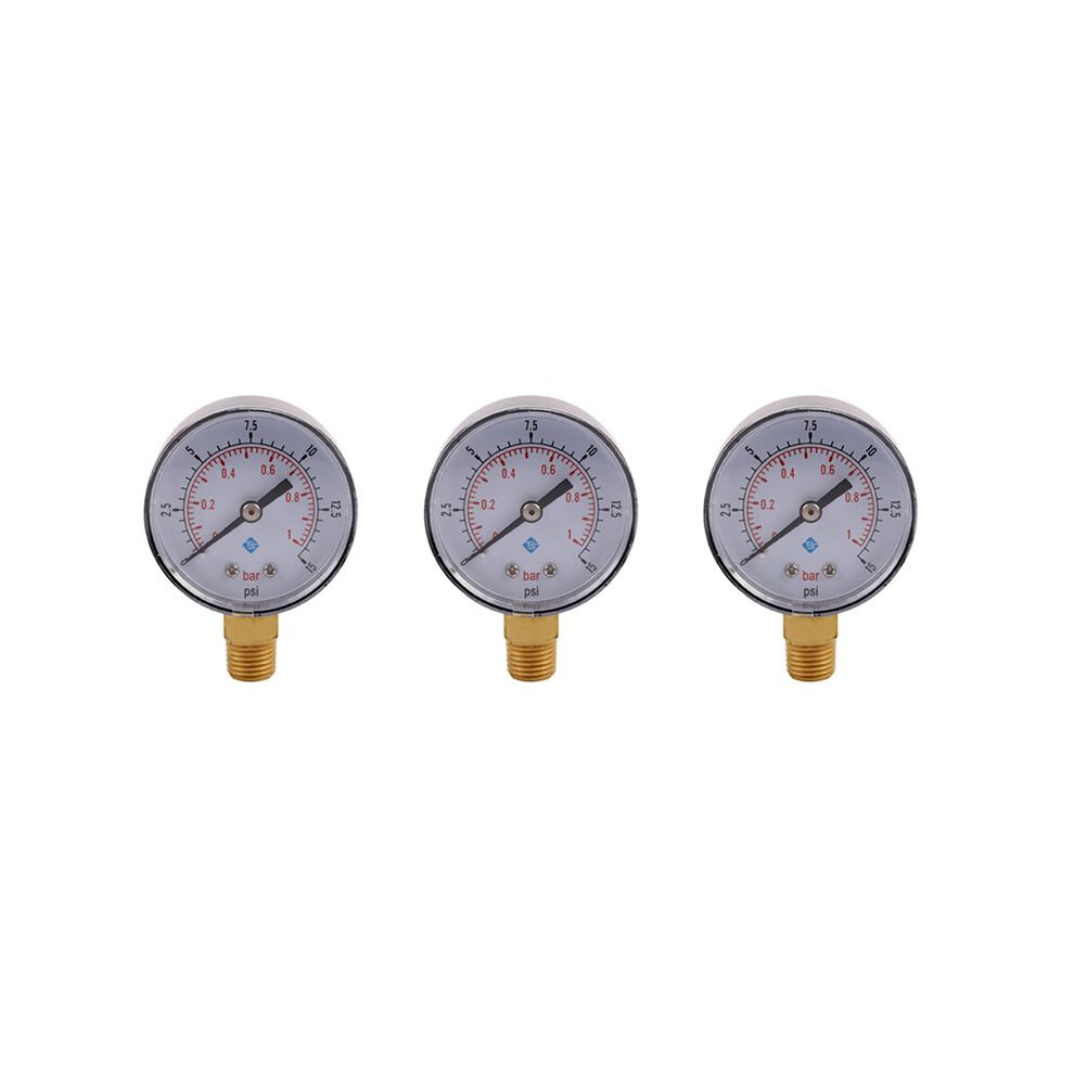 3X 0-1Bar 50Mm Water Pressure Gauge Meter 1/4 Inch Npt Thread Manometer Ts-50-15Psi 6031535558265