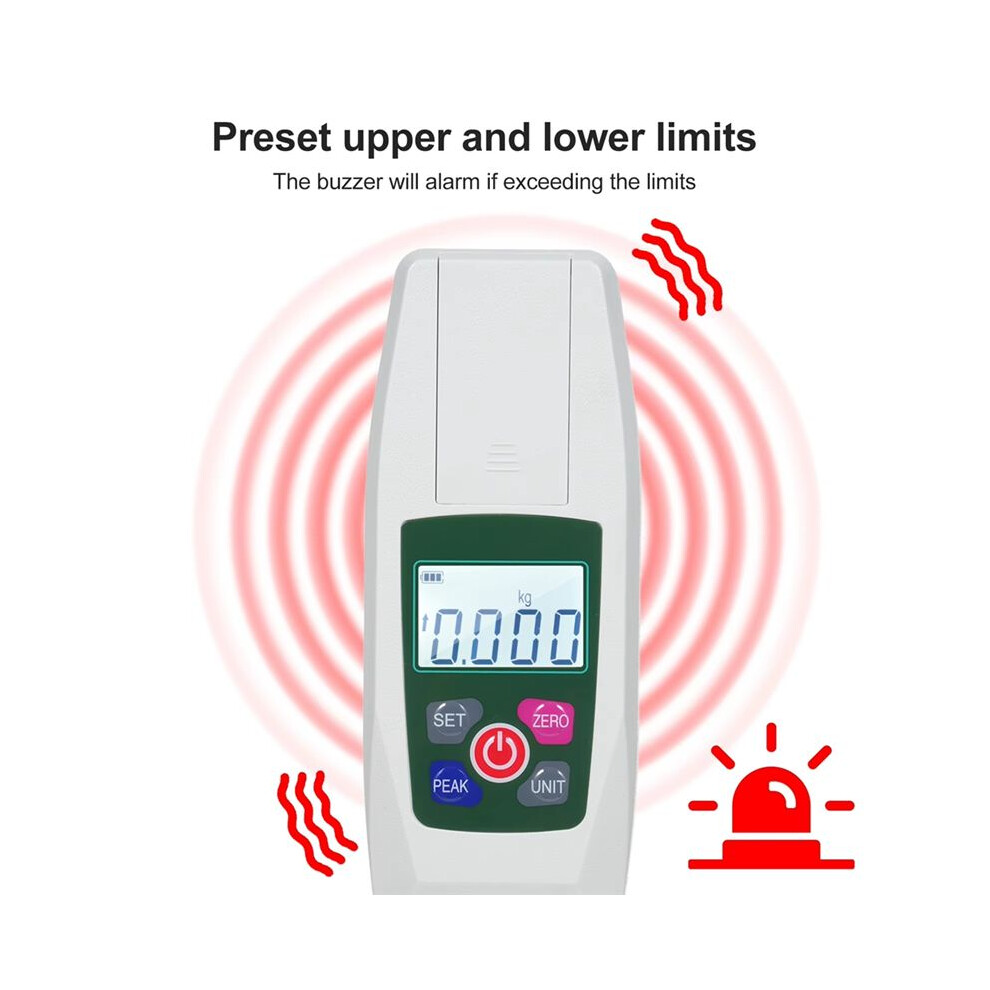 Digital Force Gauge Push And Pull Tester Meter Dynamometer N Kg Lb Oz 500N/50Kg/110Lb/1800Oz 1% Accuracy 6032079652587