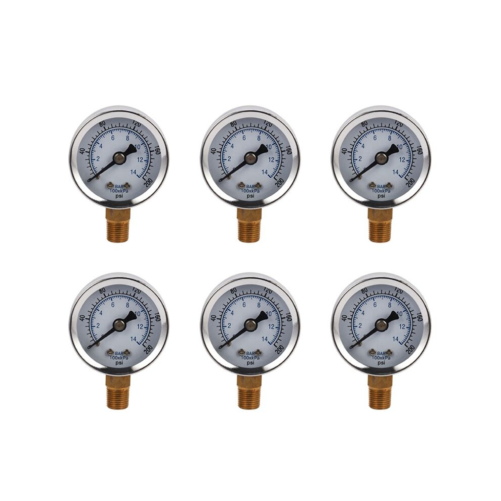 6X Ts-40-14 Bar 0-200 Psi 0-14 Bar Pressure Gauge 1/8 Male Npt Pressure Gauge Air Compressor Hydraulic Vacuum Gauge 4714129947530