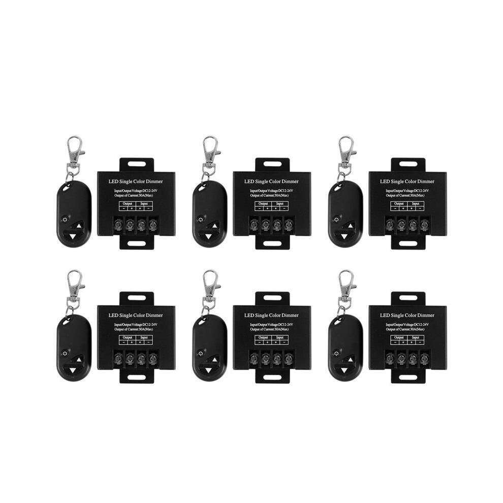 6X 30A Single Channel Led Dimmer Controller With 3 Key Wireless Rf Remote Control For Single Color 5050 3528 6033075408192