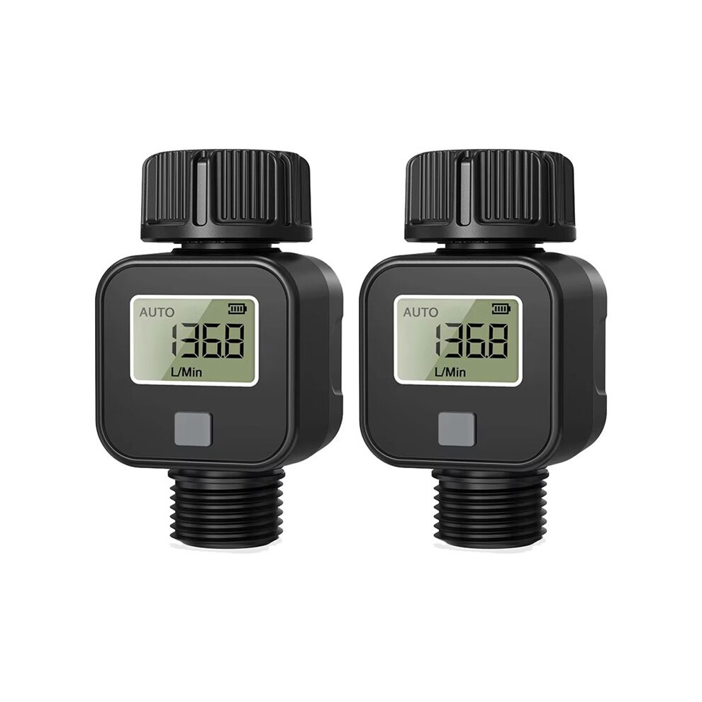 Digital Lcd Water Flow Meter Garden Irrigation Hose Flow Sensor Battery Powered 0.5Â8Bar Gpm Lpm Instant Usage Recorder 6032368582410