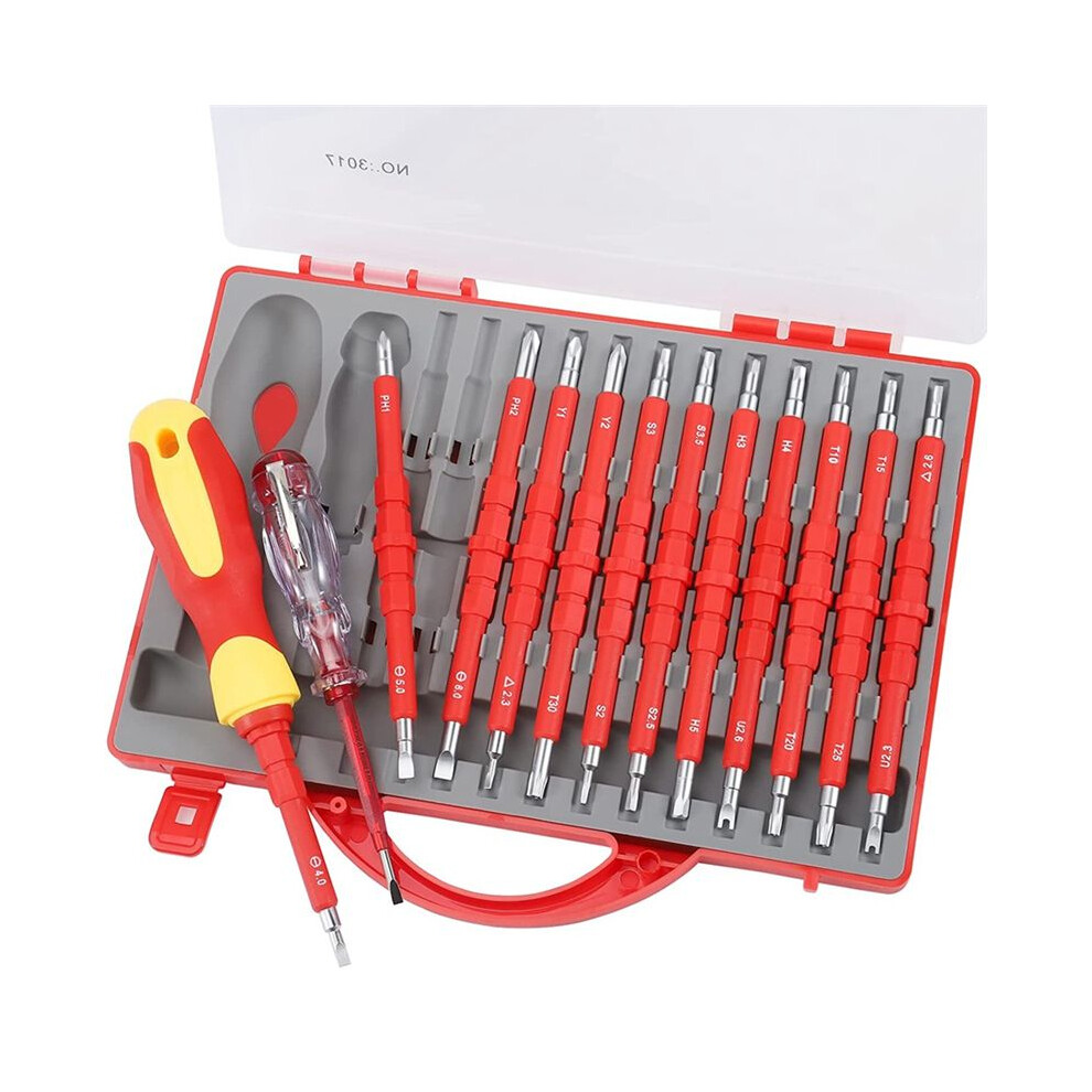 26 In 1 1000V Insulated Screwdriver Set For Electrician Tools Magnetic Screw Driver Bits Insulation Hand Tools 4713740700067