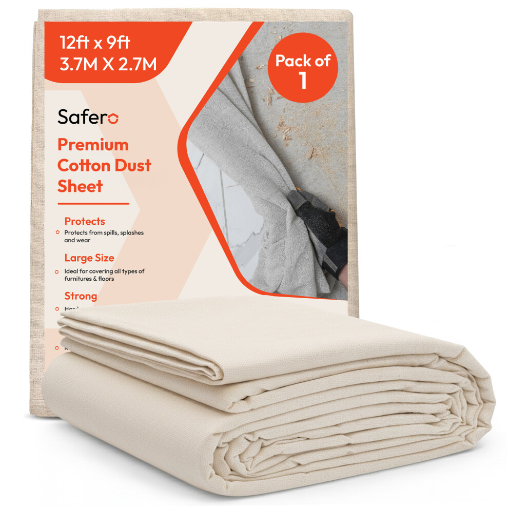 Cotton Dust Sheets For Painting Size 12Ft X 9Ft 5057726186490