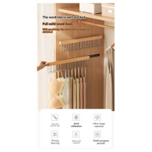 Clothes Storage Hanger Multifunctional Wooden Belt Hanger Tie Holder Beanie Bra Closet Supplies 12 Hook Right