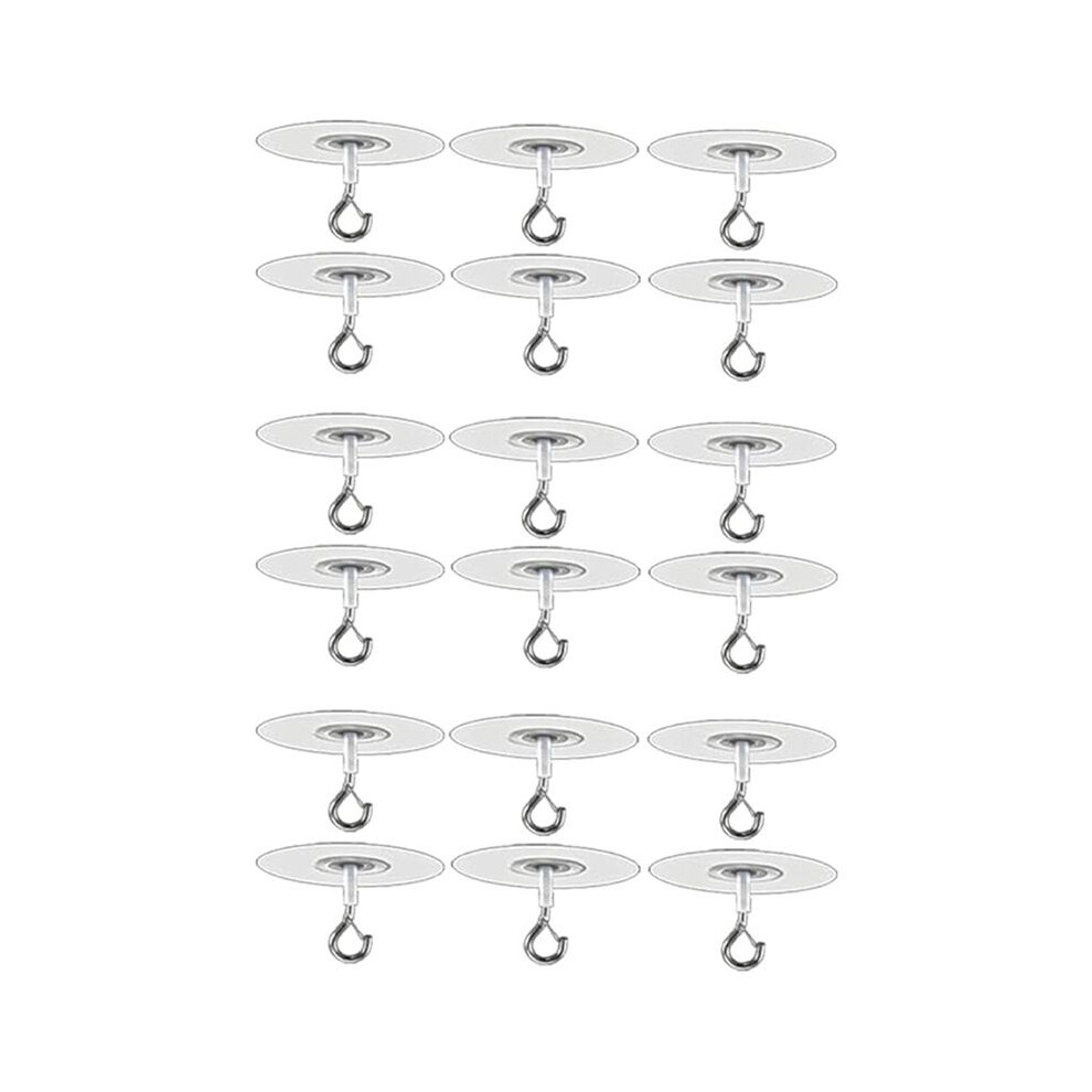 18Pcs Adhesive Ceiling Hooks For Popcorn Concrete Textured Ceiling Wall Surface, No Drilling Self Adhesive Ceiling Hooks 4713580609360