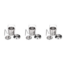 3X Stainless Steel Ice Square Container Double Walled 1.3L Ice Bucket Container with Tongs Lid