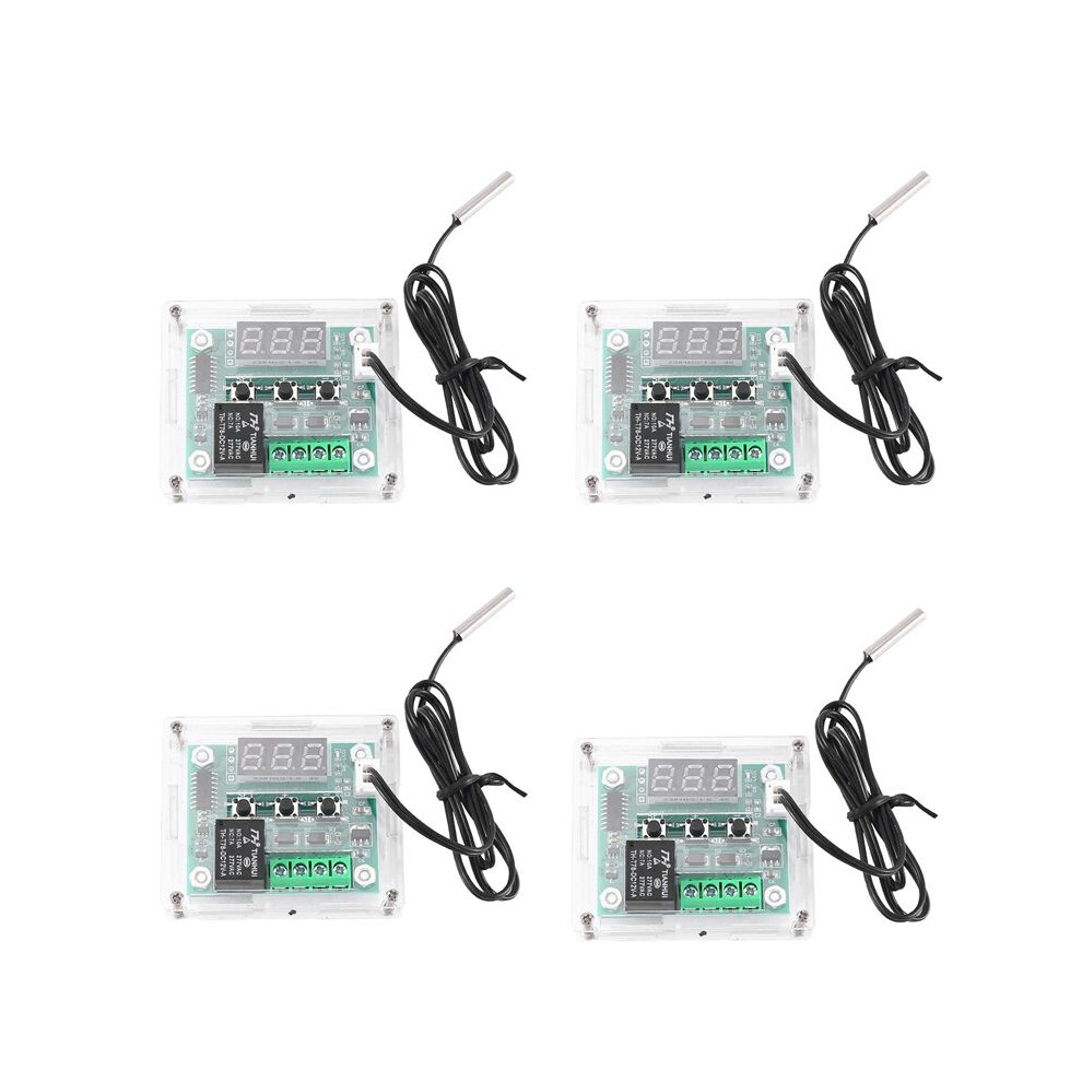4X W1209  12V Thermostat Temperature Control  Thermometer Controller with Digital LED Display with Case