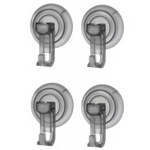 Shower Hooks Suction Cup, Heavy Duty Suction Cup Hooks for Towel, Loofah (4Pack) Waterproof Hook Grey