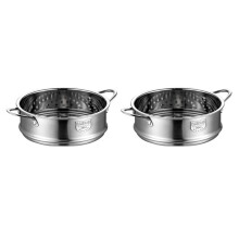 2 Pcs 16cm Thickening Food Steam Rack Stainless Steel Steamer with Double Ear for Soup Pot Milk Pot Kitchen Tools