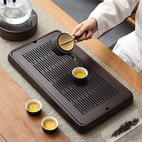 Bambu Tebricka Bambu Kinesisk Gongfu Tebricka VattenföRvaring Bambu Tebord Vintage Teservis 1