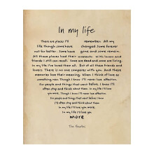 Beatles – In My Life – Musik-Wandbild (1 Stück)