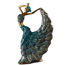 Statuette créative de danseuse de ballet sur le thème du paon,-B