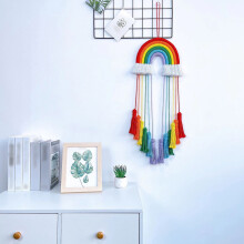 Arazzo da parete in cotone stile bohémien con nappe, 24x80 cm