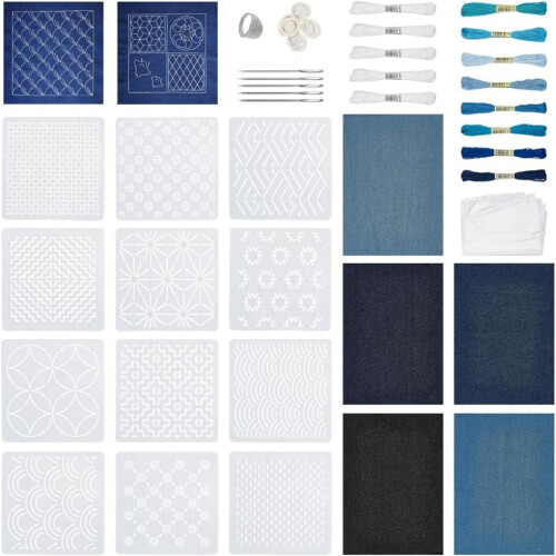Ensemble de couture Sashiko de style japonais, fil de coton et
