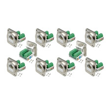 2X RJ45-Schraubklemmenadapter für Panelmontage, RJ45/8P8C-Panelmontagestecker, D-Typ-RJ45-Buchse, LöTfreie Klemme