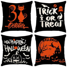Halloween kussenhoezen 18x18 inch, set van 4