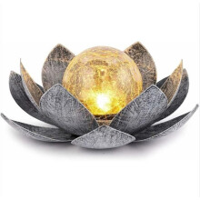 Solar lamp - Lotus met gebarsten glas - Waterdichte LED - Tuindecoratie - Werkt op zonne-energie