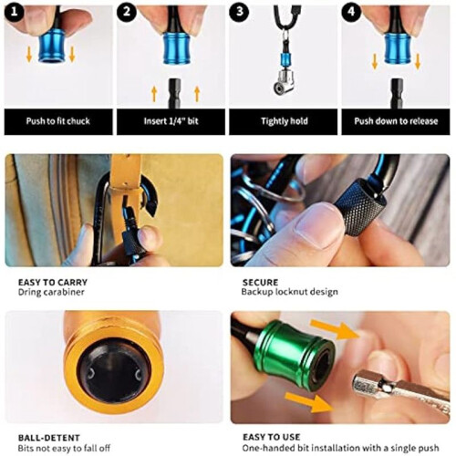 Gadgets de Chaveiro com Suporte de Broca Hexagonal 1/4, 3 Unidades 1/4 Polegada 3/8 Polegadas 1/2 Polegadas Adaptador de Soquete de Broca + AcessóRio 2